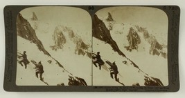Vintage Stereoscope Photo Underwood S720 ClimbersTacul Geant Tour Ronde Alps - £10.23 GBP