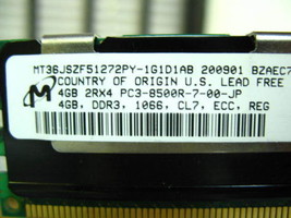 Micron 4GB PC3-8500R DDR3 1066 MT36JSZF51272PY-1G1D1A*****Tested***** - $69.29