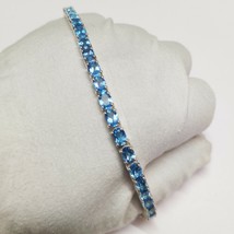 Silver Swiss Blue Topaz Bracelet High Quality 25Ct swiss blue topaz brac... - £127.11 GBP