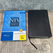 NIV Study BIBLE 2002 Black Bonded Leather 1985 - £29.88 GBP