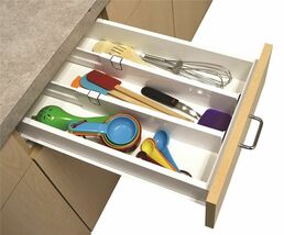 LL) Ideaworks S/2 Snap Fit Drawer Dividers White Plastic 14&quot; to 21&quot; Orga... - €8,56 EUR