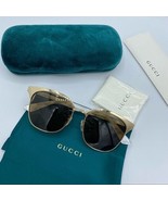 New GUCCI Endura Gold 55mm Clubmaster Cat Eye Sunglasses Metal Frame - $261.22
