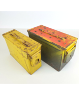 Lot Of 2 Kennametal Vintage Yellow Red Ammo Boxes Industrial Decor Displ... - £39.10 GBP