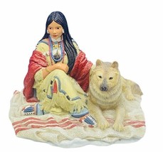 Hamilton collection figurine native american sculpture Snow Princess Plains wolf - £50.60 GBP