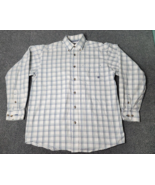 Ariat Shirt Men&#39;s Med Button Down Classic Blue White Check Plaid Work We... - £14.76 GBP