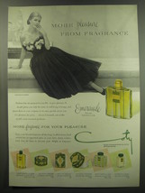 1949 Coty Emeraude Perfume Ad - Fashion by Lilly Dache - $18.49
