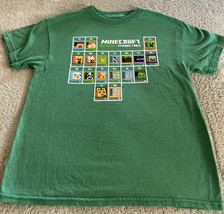 Minecraft Boys Green Periodic Table Zombie Creeper Dog Short Sleeve Shirt XS 5-6 - £6.25 GBP