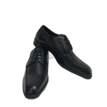 Bolano Men&#39;s Black Dress Shoes Oxfords Lace up Bike Track Print Size 9.5 - £43.71 GBP