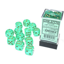 Borealis Chessex 16mm D6 Luminary Dice Block - L. Green/Gold - £20.71 GBP