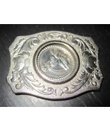 Vintage CHAMBERS BELT Co. Classic COWBOY Rodeo Horse Art Deco Buckle - $47.85 CAD