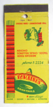 Romaine&#39;s - San Diego, California Mexican Restaurant 30 Stick Matchbook Cover CA - £1.60 GBP