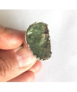 Natural chrysoprase ring sterling silver unique handmade freeform design - $120.00