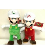 Set of 2 Nintendo Super Mario. Luigi &amp; Mario Fire Soft Plush 12&quot;  New Toys - $29.39