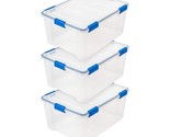 IRIS USA 3 Pack 60 Quart WeatherPro Plastic Storage Box Durable Lid and ... - £121.00 GBP