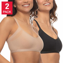 Felina Ladies&#39; Size Small, Side Smoothing Bra, 2-pack, (1) Black (1) Nude - £17.57 GBP