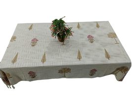 Rastogi Handicrafts Cotton Linen Grey Rectangle Table Cloths for,Party, ... - £19.57 GBP