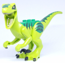 Lego Dinosaur Raptor Minifigure Jurassic Park World Lime Green Rescue 10757 - £20.87 GBP