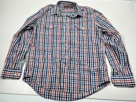 Perry Ellis America Shirt Mens Size Large Button Up Multicolor Plaid Long Sleeve - £10.18 GBP
