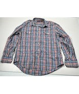 Perry Ellis America Shirt Mens Size Large Button Up Multicolor Plaid Lon... - £10.18 GBP