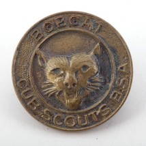 Vintage Cub Scouts Bobcat Pin BSA Boy Scouts of America Brass Lapel C-Clasp - £6.80 GBP