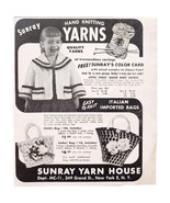 1957 Sunray Yarn House New York City Advertisement Crafts Sewing Supply F7B - $27.56 CAD