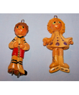 Pair of Vintage 1985 Bread Dough Ornaments-Girl Ice Skater, Boy Hockey P... - $13.65 CAD