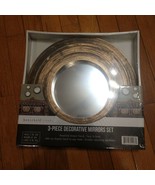 3 Piece Decorative Mirror Sets - Distressed White or Antique Bronze - £5.24 GBP