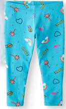 Wonder Nation Girls Tough Cotton Capri Leggings Size XXL (18) Blue Tropical - £7.76 GBP