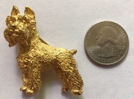 Crown Trifari Vintage Scottie Schnauzer Dog Gold Tone Animal Collection Euc - £58.81 GBP