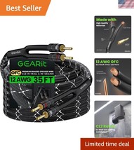 Premium 12AWG Speaker Cable with Gold-Plated Banana Plugs, 35ft Braided ... - $52.50