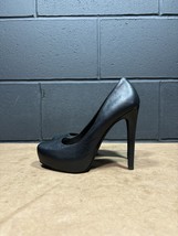 Jessica Simpson Lands Black Leather Square Toe Heels Wmns Sz 7.5 B - £23.47 GBP