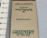 Vintage Matchbook Cover  Greenery By The Bay  Gulf Breeze, FL  gmg  Unst... - $12.38