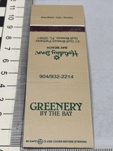 Vintage Matchbook Cover  Greenery By The Bay  Gulf Breeze, FL  gmg  Unstruck - £9.72 GBP