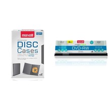 Maxell DVD Video Cases, Standard, Black, Pack of 10 &amp; DVD-Rw Rewritable Disc, 4. - £47.71 GBP