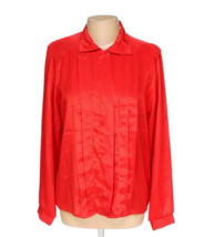 Jeri Marque Americana Womens Button-up Shirt, Size 10/Red - $9.90