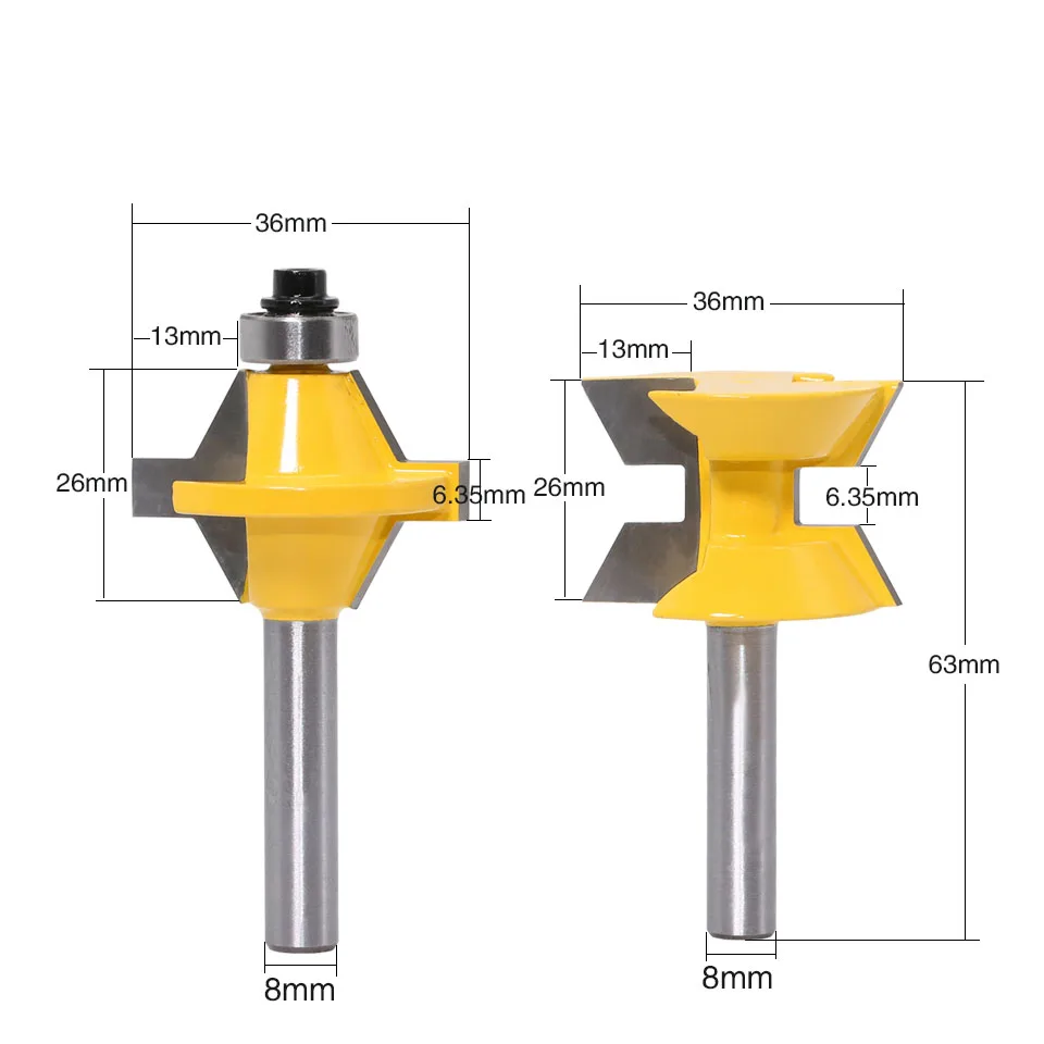 2Pcs 8mm&quot; Shank Router Bit Set 120 Degree wor Groove Chisel Cutter Tool - $4,781.40 MXN