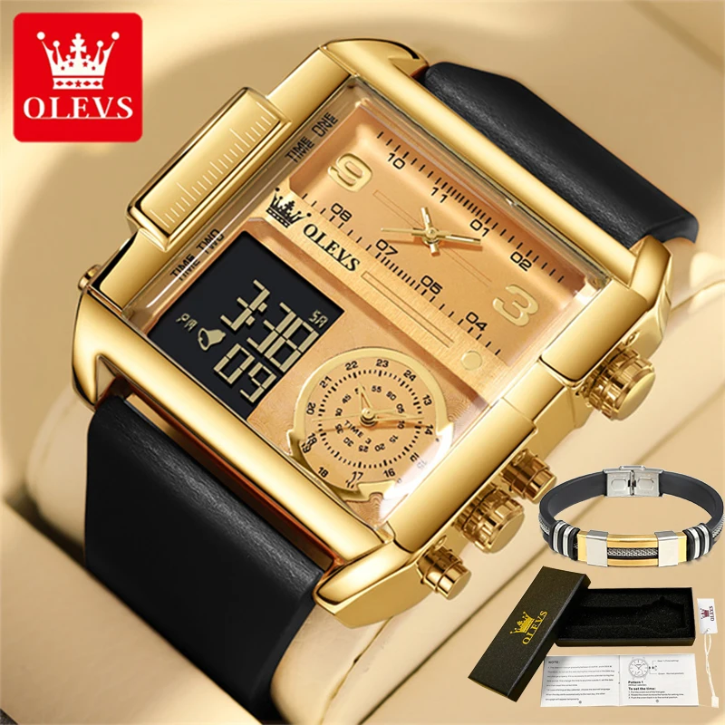 Watch 2024 OLEVS New Big Dial  Men&#39;s Wristwatch Digital Waterproof  for Men Fash - $91.59