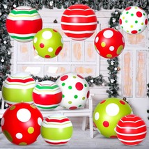 12 Pcs 24 Inch 16 Inch Giant Inflatable Christmas Ball Christmas Outdoor Inflata - £70.50 GBP