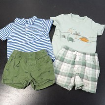 4pc Bundle Carter&#39;s Baby Boy 9M Summer Dinosaur Sunglasses T-Shirt &amp; Shorts Sets - £11.19 GBP