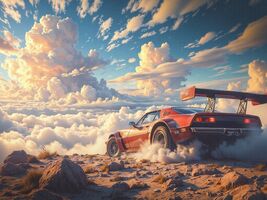 Amazing digital wallpaper Race Above the Clouds - $0.94