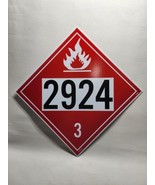 NMC DL650R Placard, Flammable 2924 3, 10.75X10.75, Rigid Plastic BIG PAC... - $56.06