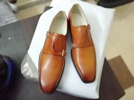 NEW  Handmade Fashion brown Shoes, Mens Formal Leather Shoes, Men&#39;s Double Monk  - £114.83 GBP