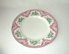 Johnson Bros Old Britain Castles Christmas Pink &amp; Green Accent Dinner Plate - £38.65 GBP
