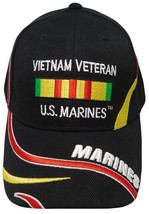 U.S. Marine, Vietnam Veteran, 5 star over service ribbon, Adjustable BLACK Hat - £17.97 GBP