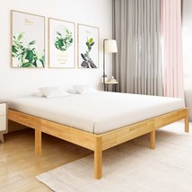 Bed Frame Solid Oak Wood 200x200 cm - £133.67 GBP