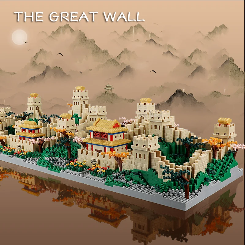 The Great Wall Building Blocks Beautiful Chinese Castle Architecture Building - £48.63 GBP+