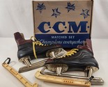 Vintage Mens CCM Senior Ice Hockey Skates w/ Guards &amp; Original Box 1970s - $48.37