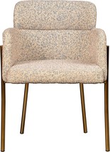 J Marseille Modern Boucle Dining, 32.25 Inches Tall, Beige And Gold Chair. - £181.23 GBP
