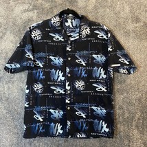 Southpole Shirt Mens Medium Black Button Up Light Summer y2k Streetwear - £10.60 GBP