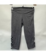 Material Girl Womens Juniors S Noir Grey Cutout Capri Leggings Pants NWT... - $26.87 CAD